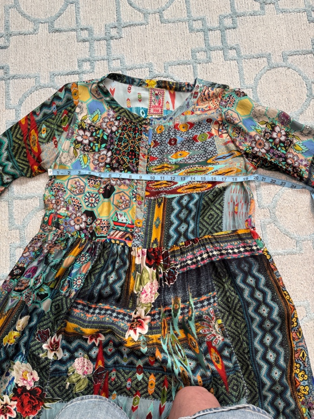 Johnny Was silk Women's Boho Dress - Picture 6 of 6